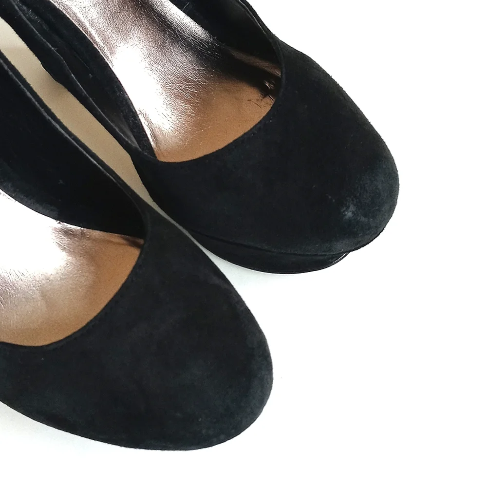 Zigi Soho Women’s Elegant Black Suede Leather Platform Heels 7.5